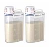 Asvel Rice Container, Clear, 2000ml, Airtight, 2kg Capacity, Pack of 2