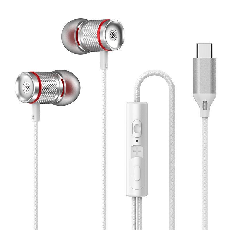 Type-C Metal In-Ear Earphones with Heavy Bass and Wired Remote Control