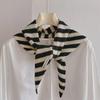 "100% Australian Wool Striped Triangular Scarf - Versatile Women's Knitted Shawl and Headscarf"