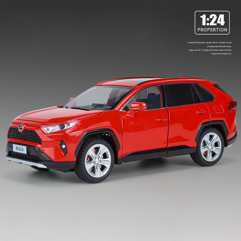 NUWE4 1:24 Toyota RAV4 SUV Alloy Cast Toy Car Model Sound and Light Children's Toy Collectibles Birthday gift