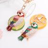 Роскошные креативные брелки с изображением совы, новинка 2024 года, модный брелок с кристаллами и металлическими бриллиантами, женская сумка, очаровательные автомобильные брелоки, аксессуары
