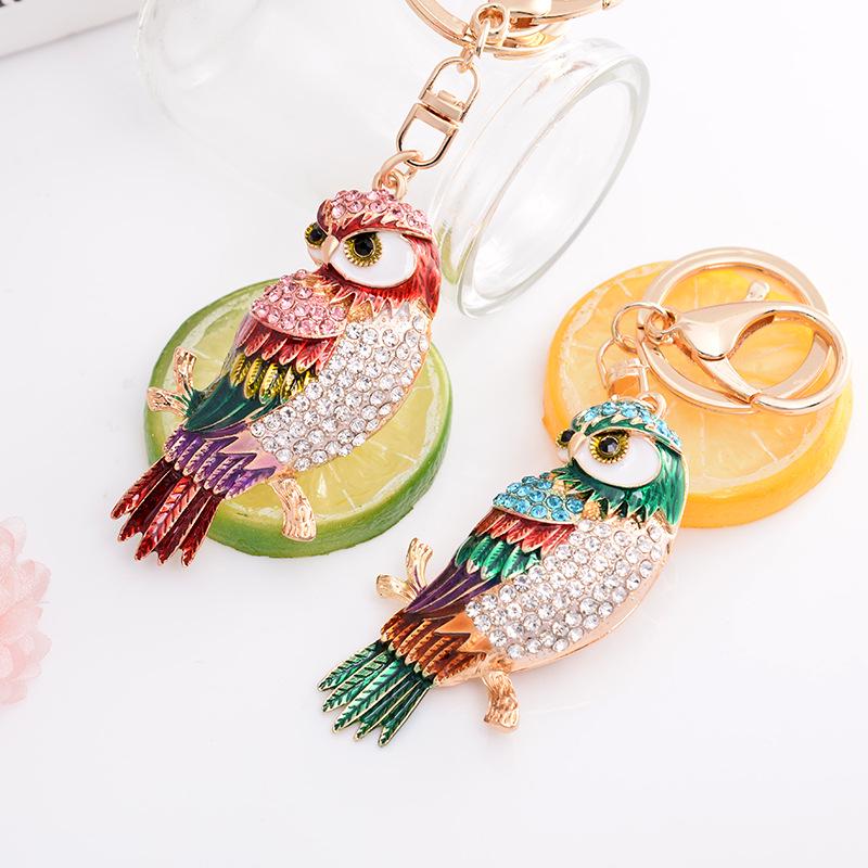 Роскошные креативные брелки с изображением совы, новинка 2024 года, модный брелок с кристаллами и металлическими бриллиантами, женская сумка, очаровательные автомобильные брелоки, аксессуары