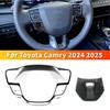 2 шт. Для Toyota Camry 2024 2025 Автомобильный интерьер Рамка отделки рулевого колеса Панель крышки центральной кнопки Отделка молдинга ABS Углеродное волокно