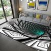 3D Visual Whirlwind Carpet Optical Illusion Bedroom Floor Mat Living Room Coffee Table Rug Unique Decorative Carpet