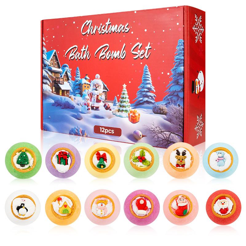 Christmas Bath Bombs Gift Set for Kids, 12 Pack Bubble Bath Toys with Surprise Inside, Xmas Stocking Stuffers