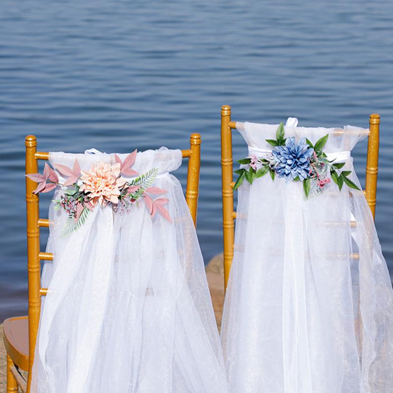 1шт банкетная цепь декор искусственный цветок ткань свадебный стул цветок спинка стула букет композиция