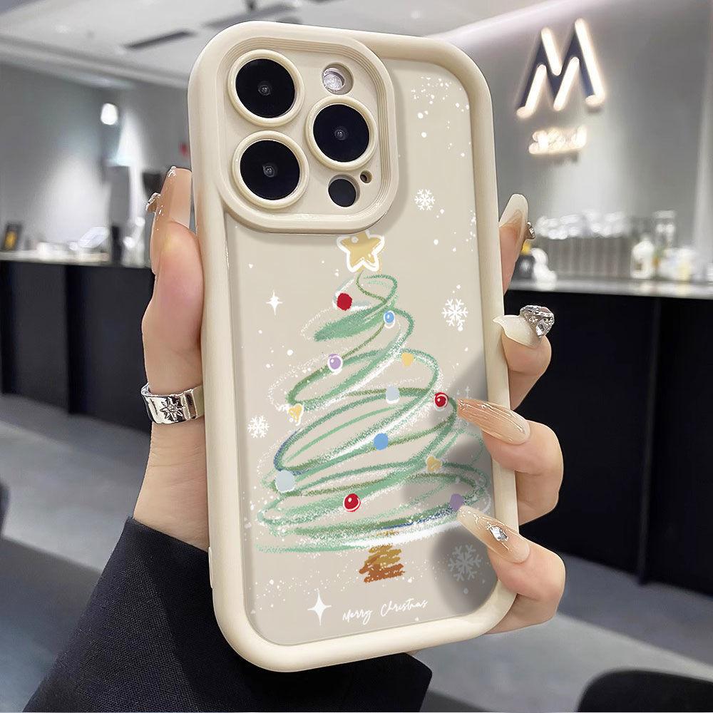 Merry Christmas Tree New Year Gifts Soft Silicone Phone Case For iPhone 15 14 13 12 11 Pro Max XS Max X XR Cover 8 7 Plus Shockproof Bumper Back Cover