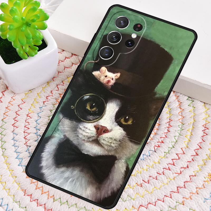 Милый Кавайный Чехол-Кот для Samsung Galaxy note 10 pro S26 Ultra S23 S24 FE S25 S21 S22 PLUS ударопрочный Чехол