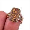 Natural Maryam Jasper Gemstone 925 Solid Sterling Silver TwoTone Ring S.7.5 N9y40