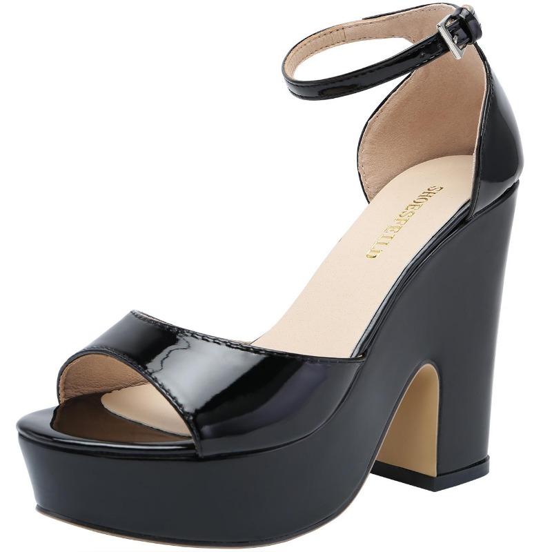 Женские сандалии, летние пикантные сандалии из флока на платформе с открытым носком и пряжкой на ремешке, черные вечерние красные свадебные туфли на высоком каблуке