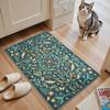 Insect Botanical Washable Rugs Green Area Rugs for Living Room, Non Slip Rug for Bedroom, Boho Indoor Dining Room Carpet for
