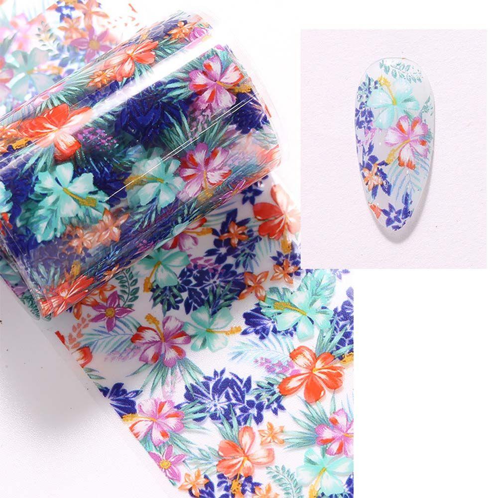 Аксессуары Голографические Наклейки для Ногтей Переводная Бумага Наклейки Цветочные Наклейки для Ногтей Цветочная Фольга для Ногтей