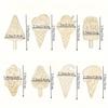 16 Pieces Unfinished Summer Ice Cream Wooden Cutouts, 8 Styles Ice Cream Wood Slices Blank Wooden Paint Crafts Summer DIY Crafts Home Decoration
