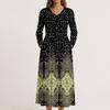 Dress For Women Long Boho Beach Dress Elegant Maxi Dress V-Neck Long Sleeve Dress With Pockets