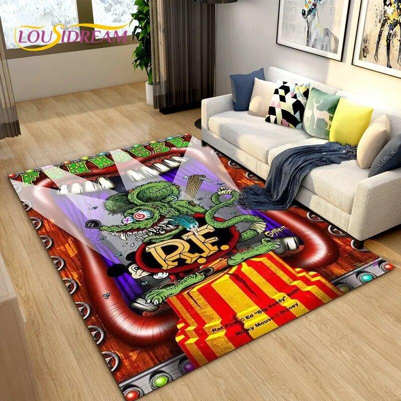 Забавный коврик с рисунком крысы Финка, ковер для гостиной, спальни, гаража, дивана, коврик для украшения, детский нескользящий напольный коврик