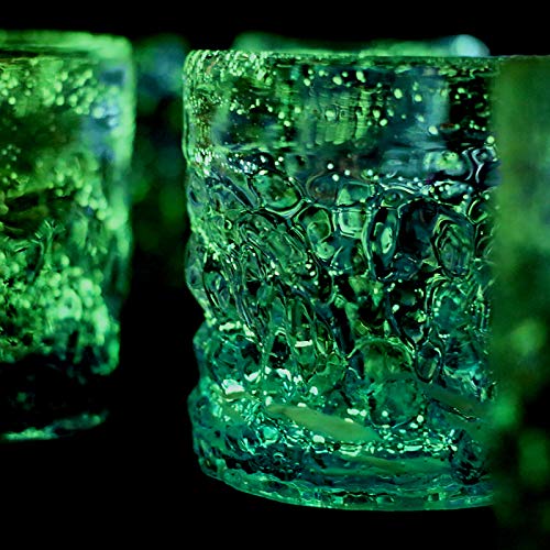 Стакан для виски Kubakasa Ryukyu Glass - Сувенир с Окинавы - Стекло 'Светлячок Коралл' с Флюоритом - Светится в Воде