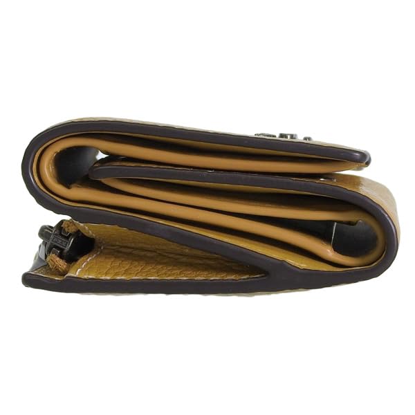 Wallet Trifold Folding Wallet Mini Wallet Compact Outlet Brand Refined Pebble Leather Micro Wallet CM238 [Coach] Women's (FLAX2/Yellow) [Item]