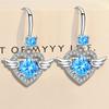 Корейская версия сережек Angel Wings средней и большой длины Серьги в форме крыльев в форме сердца Серьги из имитации серебра S925 пробы