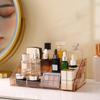 1 шт. прозрачный трехслойный ящик для косметики, органайзер для общежития, пластиковый косметический столик для туалета, настольный ящик для хранения