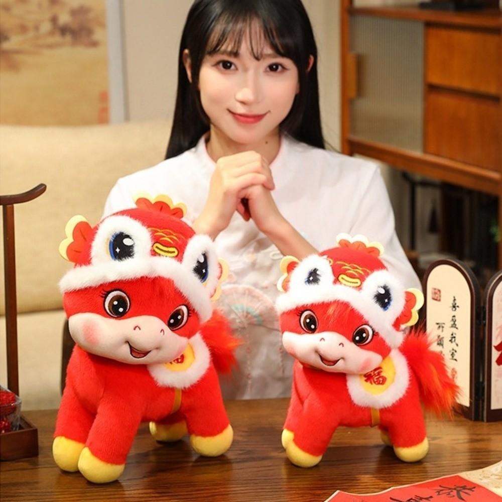 Stuffed Mascot Horse Plush Toys New Year Festival Pony Decor Cute Koi Lucky Horse Doll