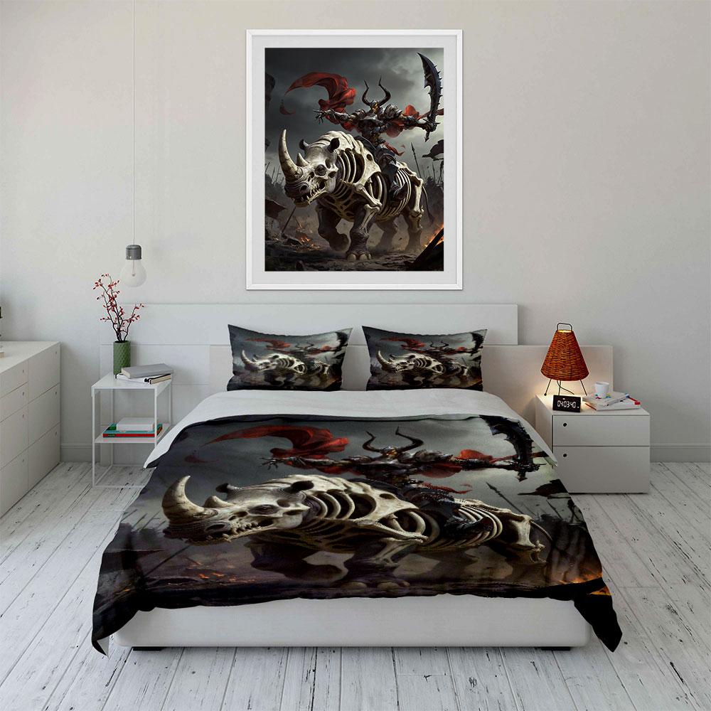 Skeleton beast and warrior. Bedding sets Duvet cover sets Duvet covers Pillowcases(1 * Duvet Cover 2 * Pillowcases, without duvet insert)