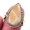 Натуральный ископаемый коралл драгоценный камень 925 стерлингового серебра ювелирные изделия двухцветное кольцо S.7 G6N37