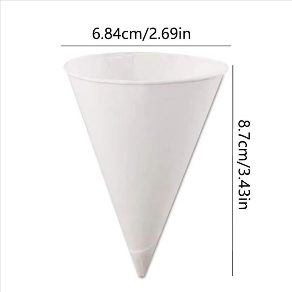 250 шт. 3,7 унции Белые бумажные конусные стаканчики Непротекаемые конусные праздничные столовые приборы Одноразовые бумажные стаканчики Спортзалы