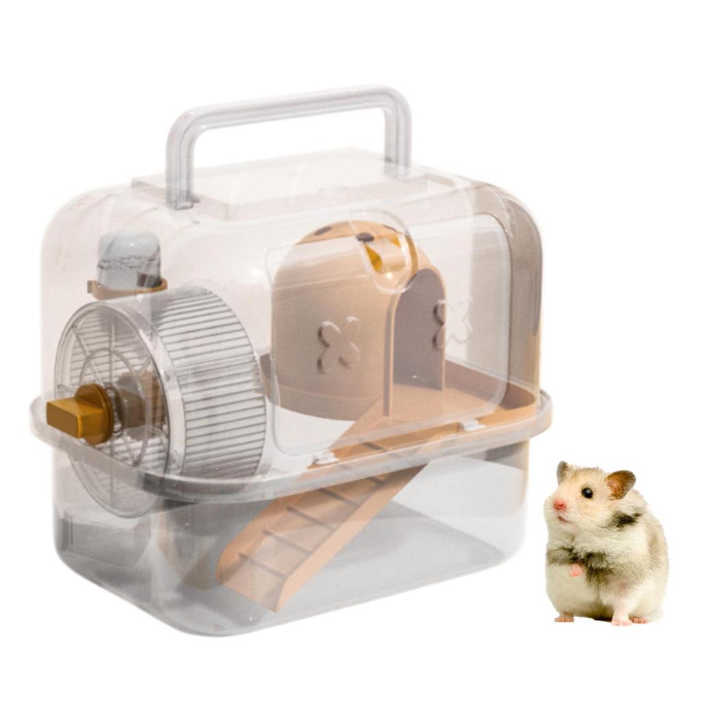 Breathable Hamster Transport Box Transparent Portable Cage for Guinea Pig Bunny Bird Small Pets