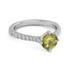 Peridot Classic Pavé Solitaire Ring - Sterling Silver