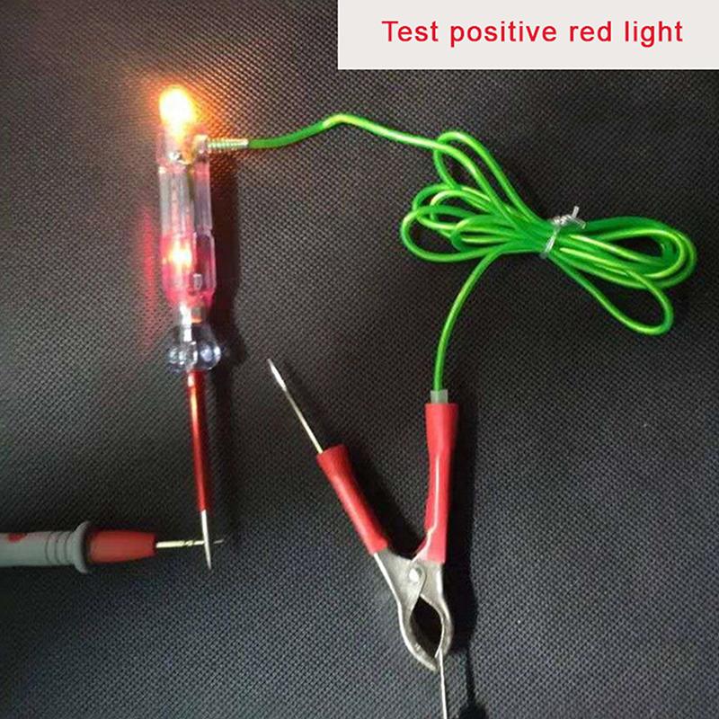 Инновационный и практичный 6-24 В контрольная лампа с двумя зондами 47-дюймовый антифризный провод зажим-крокодил автомобильный светодиодный тестер цепи