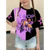 Kpop Style Short-Sleeve T-Shirts for Girls Funny Gift for Kids Summer Short Sleeve Tops Casual Round-Neck Outdoor Girls Clothes