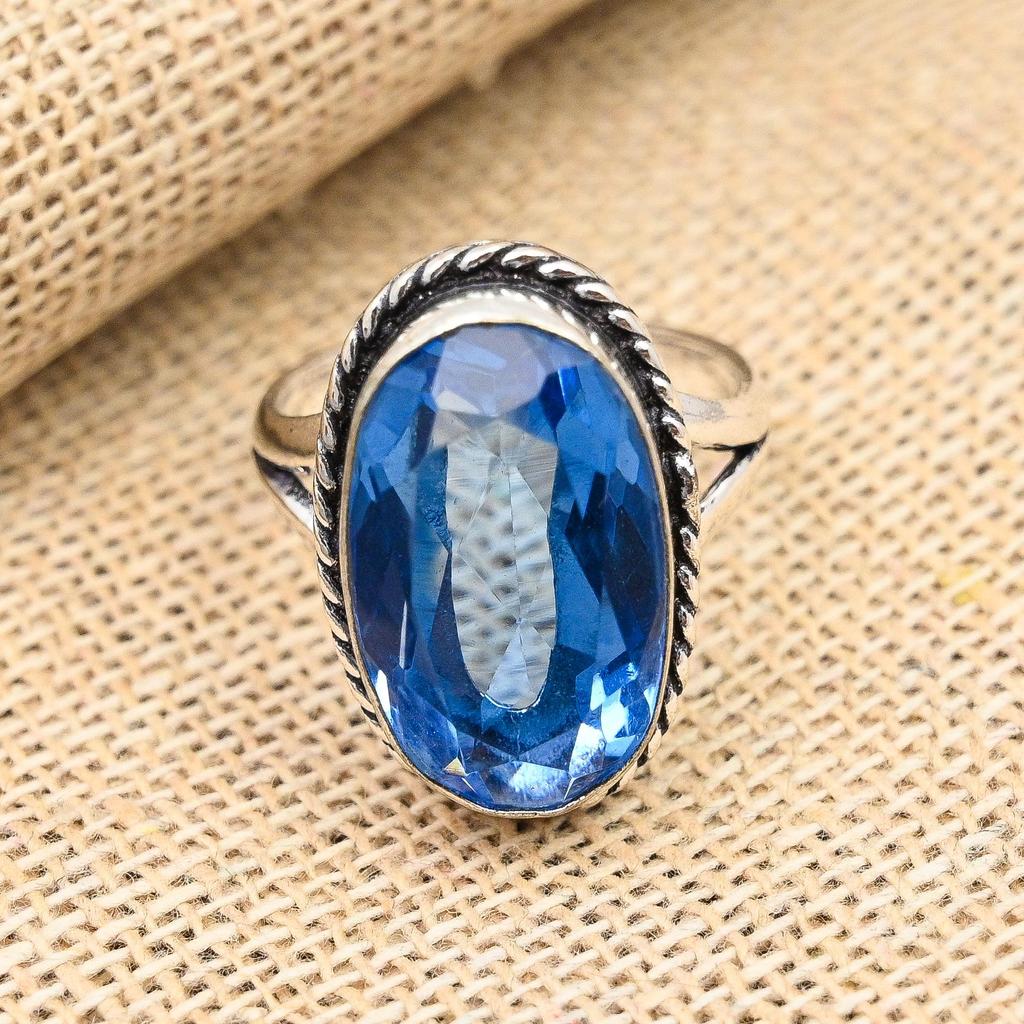 Ювелирное кольцо ручной работы из стерлингового серебра 925 пробы с танзанитом на День Благодарения