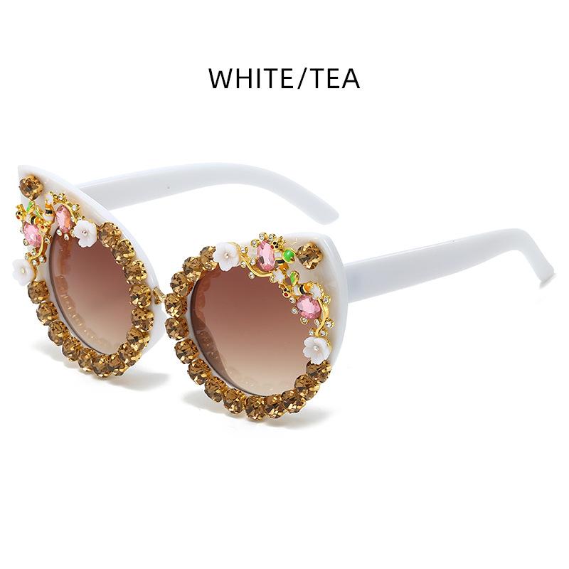 Sunglasses Personalized Diamond Cat Eye Sunglasses Versatile Street Sunglasses Women