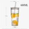 600 мл большая емкость термостойкая полосатая стеклянная кружка с прозрачной крышкой соломинка питьевая кружка для сока