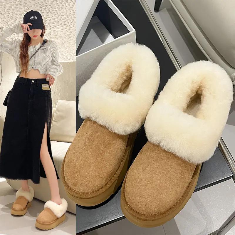 Женские зимние ботинки, мягкие полусапожки, зимняя теплая обувь с хлопковой подкладкой