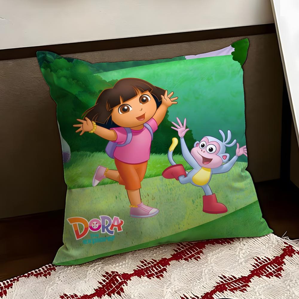 Anime cute DDora the EExplorer Cushion Cover Reversible Soft Durable Pillow Cover Home Car MultiScene Use for Daily Comfort