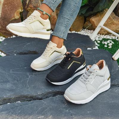 Женские кроссовки на платформе широкой полноты, спортивная повседневная обувь на шнуровке, летняя оптовая обувь для ходьбы в наличии