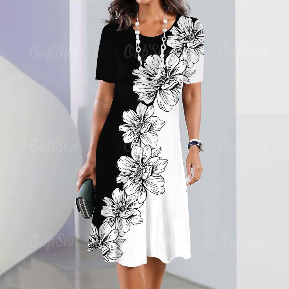 Butterfly & Floral 3D Print New Women's Dresses Plus Size Female Summer Dress