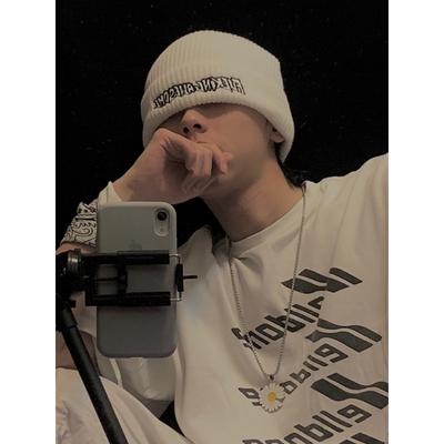 Корейская Инс Супер Горячая Вязаная Шапка Мужская Осень и Зима Ретро Вышивка Холодная Шапка Весна и Осень Хип-Хоп Модная Шерстяная Шапка Женская
