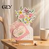 Professional Planner for Desk 2027 Floral Calendar, Vase Shaped English Table Calendar with Wood Base, Gift Boxed Holidays Decorative Desktop