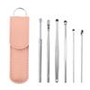 Ear Cleaning Tool Stainless Steel Ear Pick Kit &1Pc Storage Bag Earwax Remover Tool