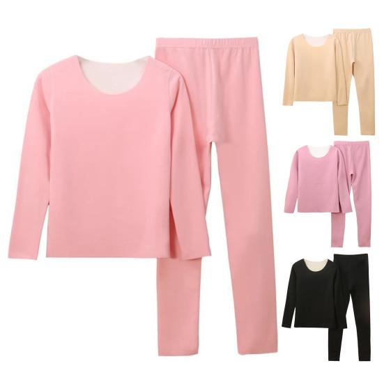 2 шт./комплект зимнее женское термобелье комплект круглый вырез бесшовный длинный рукав
