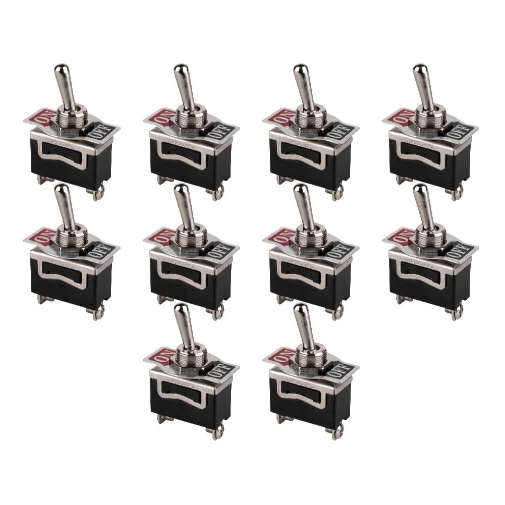 10 шт./5 шт. Автомобильный лодочный кулисный тумблер Сверхмощный кулисный тумблер 2-контактный Металлический колпачок Крышка SPST Переключатель Вкл./Выкл. для автомобиля, дома на колесах, морской техники