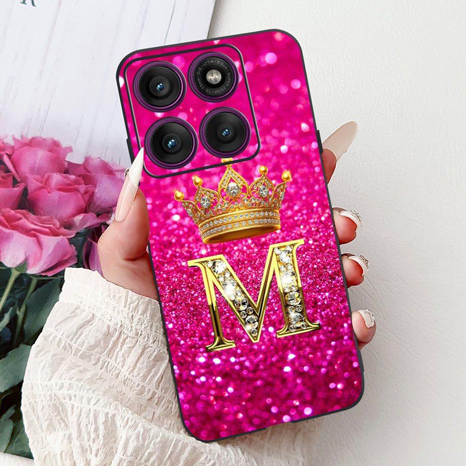 Чехол для Motorola Edge 60 Pro 2025 Роскошные Буквы Короны Мягкий Силикон Черная Крышка Телефона Для Moto Edge 60 Fusion 60s Edge60 Funda
