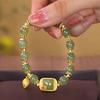 Chinese Style Imitating Hetian Jade Bracelet Square Sugar Lotus Beaded Bracelet High-End Generous Light Luxury Lucky Bracelet