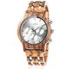 BOBO Bird Wood Watch Luxury Wood Metal Strap Chronograph Date Display Quartz Watch Versatile Watch Metal White Men's Men's