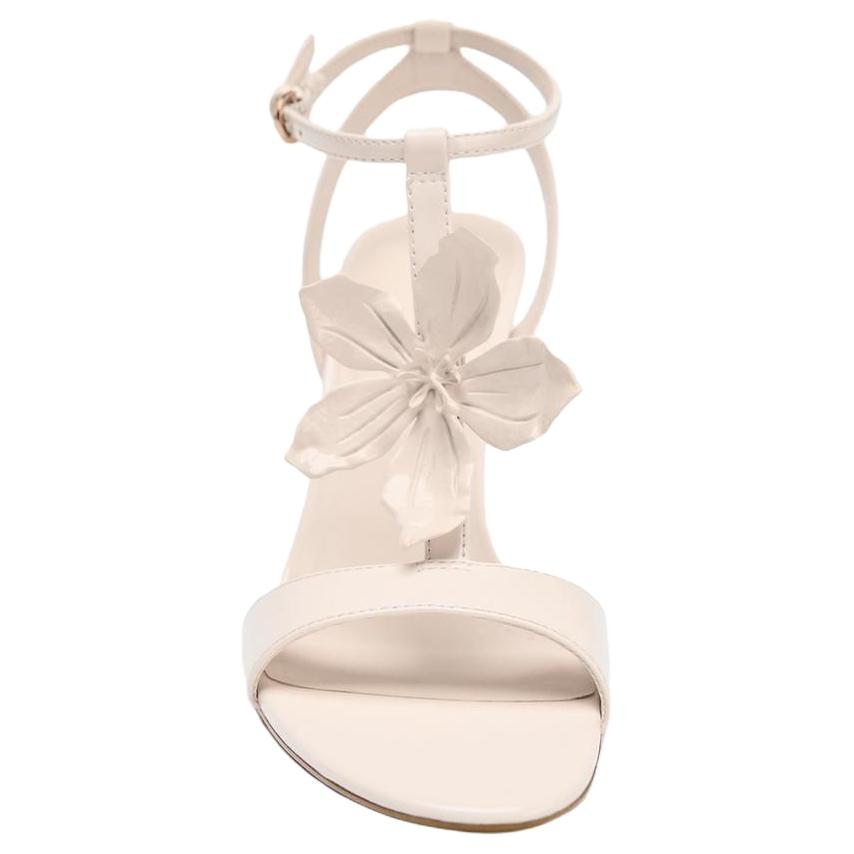 Zara Pu Elegant Open Toe Floral Decor Patent Effect High Heel Sandals 11Cm Women Sandals Pink 3317510604