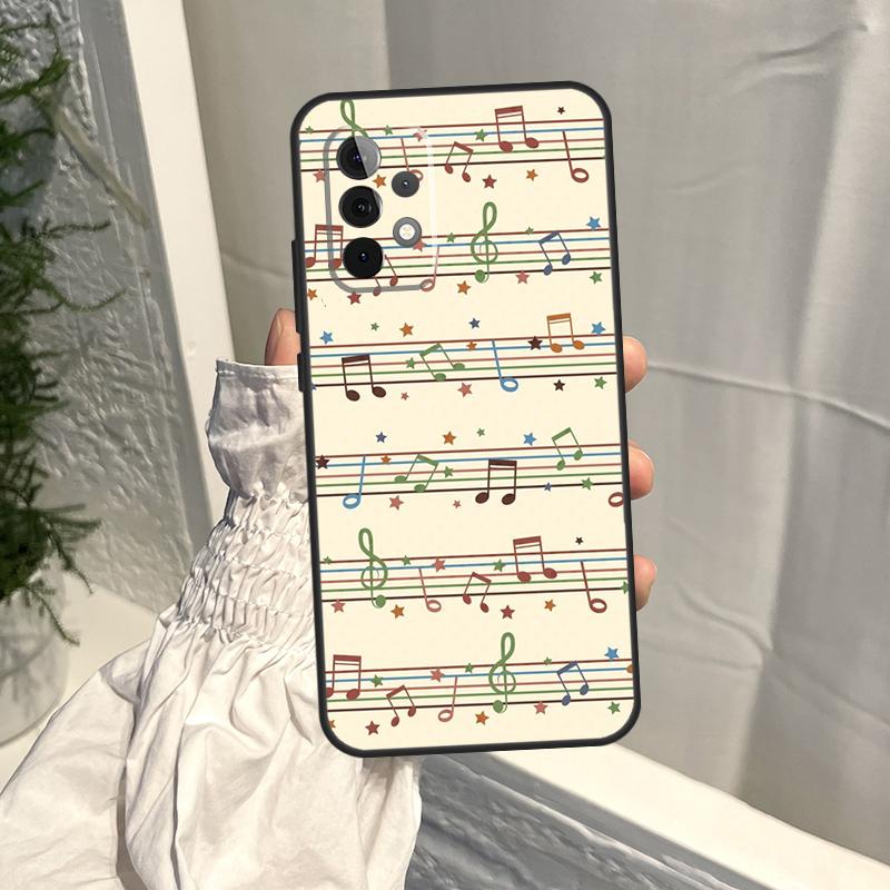Чехол для нот и музыкальных символов для Samsung Galaxy A52S A06 A16 A26 A36 A56 A55 A35 A15 A53 A32 A33 A13 A14 A34 A54 A17