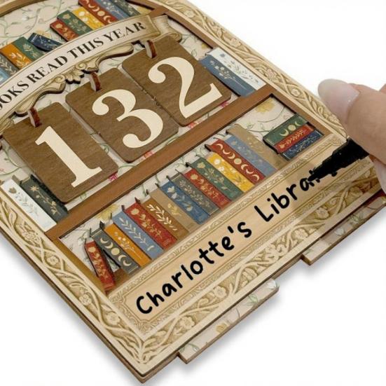 Деревянный счетчик прочитанных книг за год, трекер годовой цели чтения с цифрами, украшение для книжной полки, для книголюбов, книгочеев