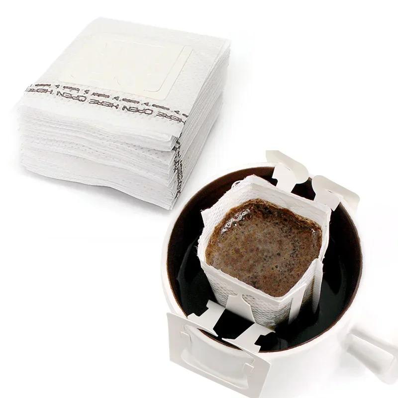 Coffee Filter Paper Bags 50/100/200pcs Disposable Drip Coffee Bag Handle Hanging Ear Espresso Coffee Accessories Tea Tools